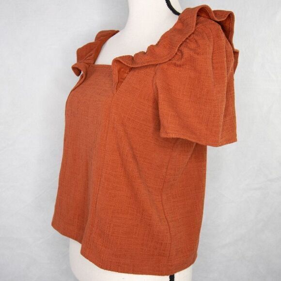 Madewell Crosshatch Ruffled Top - Picture 8 of 16